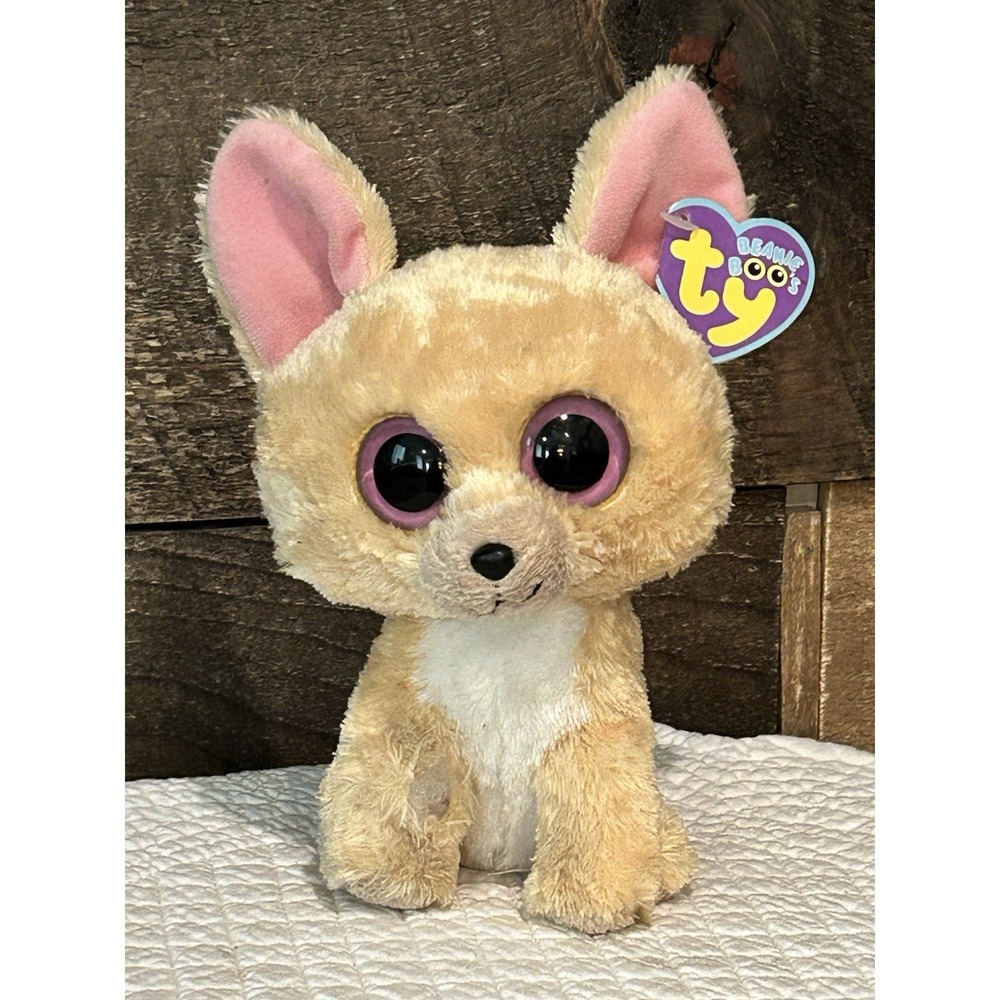 RARE Ty Beanie Boos - NACHO the Chihuahua Dog (Solid Eyes) 6 inch Plush